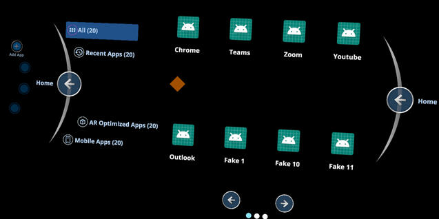 This is an app selection page I made that includes functionalities like pinning favorite apps, filtering out certain apps, deleting apps, and opening them.